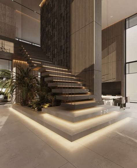 Luxury Staircase, Staircase Design Modern, Stairs Design Interior, Stair Design, Floating Stairs, Architecture Model House, Stair Decor, Modern Stairs, Home Stairs Design