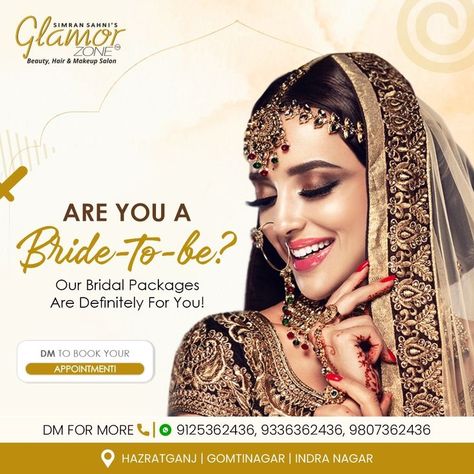 Beauty Parlour Board Ideas, Bridal Makeup Creative Ads, Bridal Makup, Beauty Salon Marketing, Beautician Course, Bridal Makeup Services, Beauty Logo Makeup, Makeup Poster, Bridal Skin Care