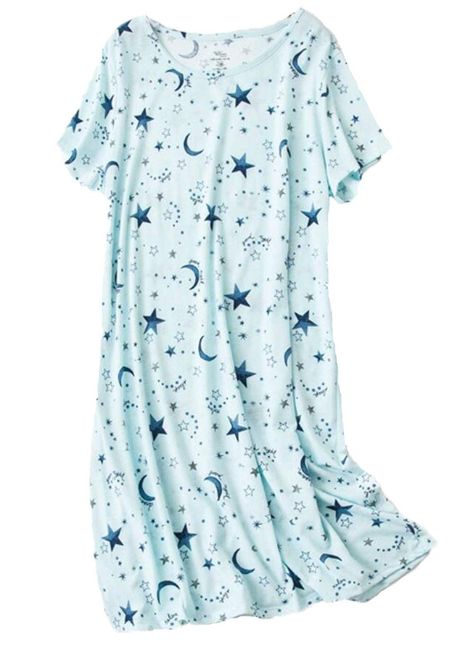 PRICES MAY VARY. 60%cotton Material: The nightdress is made of 60% cotton and 40% polyester. The materials used are light and safe, soft and have good air permeability, and are very friendly to the skin, which can bring you a comfortable sleeping experience and enjoy a good night's sleep. Compared with pure cotton, this nightdress has increased elasticity and is stronger, even if it is machine-washed, it is less likely to break. Enjoy:The night skirt is a short-sleeved round neck design, the len Night Gown Dress, Night Skirt, Womens Pajama Shorts, Cotton Nightgown, Pajamas Comfy, Soft Pajamas, Cute Pajamas, Nightgowns For Women, Women's Nightgowns