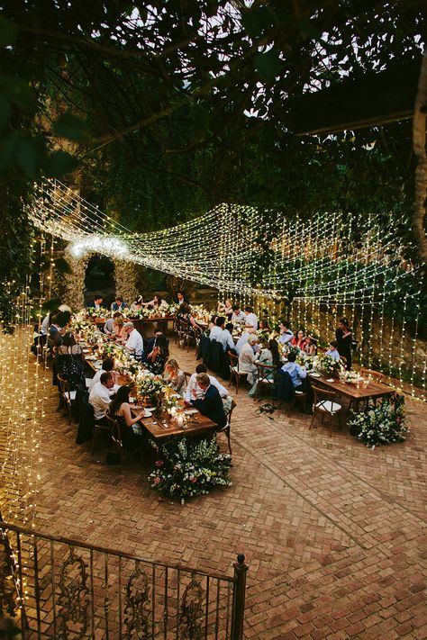 Garden Small Wedding, Small Wedding Garden, Garden Wedding Lights, Modern Intimate Wedding, Garden Lights Wedding, Micro Garden Wedding, Small Wedding Vibes, Wedding In A Garden, Wedding Set Up Outdoor