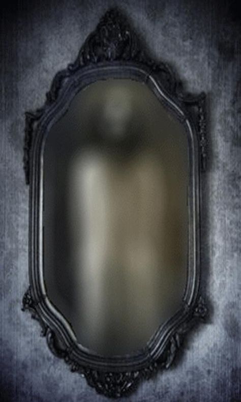 creepy mirror, but I would love to have this in my house. Creepy Mirror Aesthetic, Mirror Creepy, Scary Mirror, Mirror Horror, Creepy Mirror, Asylum Horror, Haunted Mirror, Haunted Objects, Mirror Illusion