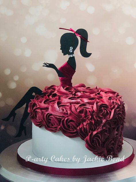 Lady Cake, Torte Creative, Cake Designs For Girl, Silhouette Cake, Torte Cupcake, Birthday Cakes For Women, Beautiful Birthday Cakes, Cakes For Women, Cake Decorating Videos