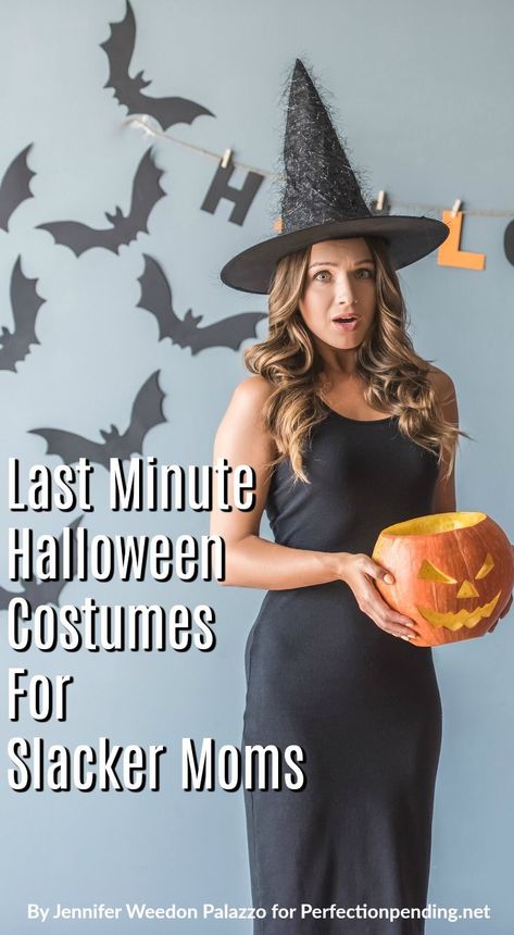 Sometimes Halloween can be super overwhelming. But, it doesn't have to be if you can embrace your inner slacker mom, and use these super easy costume ideas for kids and moms alike. If you can step back and realize #halloween is all about having fun, then Easy Costume Ideas For Kids, Quick N Easy Halloween Costumes, Easy Adult Halloween Costumes, Last Minute Halloween Costume Ideas, Easy Costume Ideas, Costume Ideas For Kids, Mom Halloween Costumes, Easy Halloween Costumes For Women, Mom Costumes