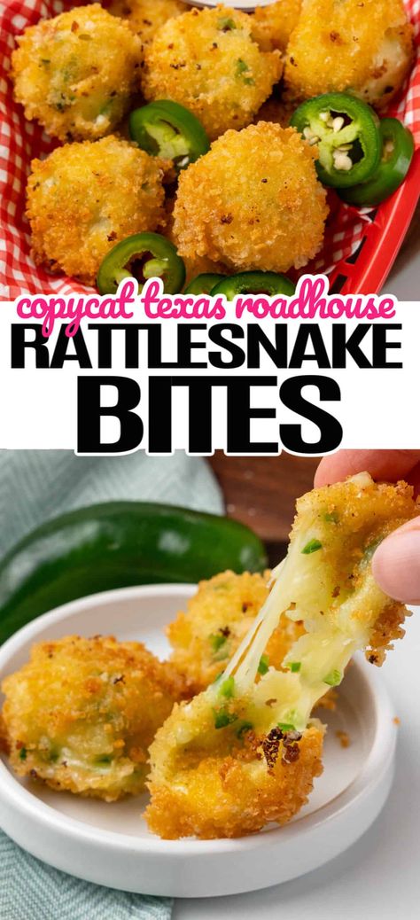 Best Jalapeno Recipes, Stuffed Jalepeno Recipes, Snack For Superbowl Appetizers, Texas Road House Rattle Snake Bits, Appetizer Copycat Recipes, Jalapeno Cheese Sticks, Appetizer Trays Ideas Finger Foods, Jalapeño Cheese Bites, Hot Pepper Appetizers