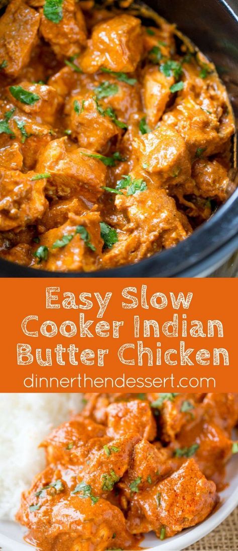 Slow Cooking, Slow Cooker Indian, Ayam Mentega, Butter Chicken Recipe Indian, Indian Butter Chicken, Butter Chicken Recipe, Easy Slow Cooker Recipes, Deilig Mat, Easy Slow Cooker