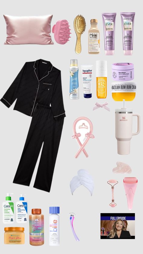 night routine 🎀🫶🏼 Spend The Night Bag List, Perfect Night Routine, Heisei Retro, Vacation Prep, Pamper Night, Sleep Essentials, Preppy School Supplies, Winter Arc, Makeup Bag Essentials