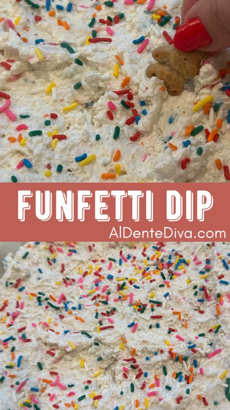 Funfetti Dip With Cream Cheese, Birthday Dip, Funfetti Cake Dip, Funfetti Dip Recipe, Confetti Dip, Funfetti Dip, Cake Batter Dip, Cool Whip Desserts, Desert Party