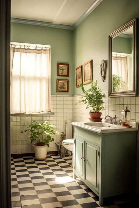 Green Bathrooms Inspiration, Beadboard Wall, Dark Green Bathrooms, Green Tile Bathroom, Bathroom Reno, Bathroom Inspiration Decor, Small Bathroom Ideas, Green Bathroom, Bathroom Renos