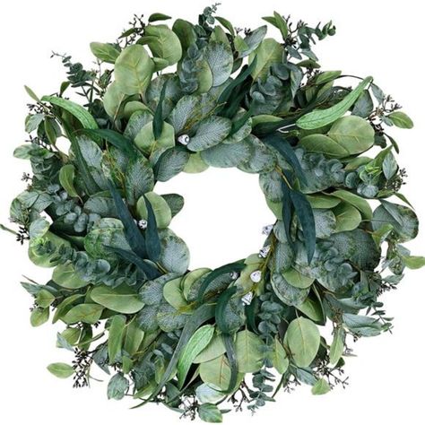 Color: Green Material: Silk Mounting Type: Door Mount Unique Design & High-Quality Materials. Made Of 5 Kinds Of Premium Eucalyptus Leaves And Seeds In Different Shapes And Shades Of Green That Look And Feel Just Like The Real Thing Adding Depth Texture And Natural Touch To Your Home Dcor. Perfectly Crafted: Each Stem Was Wired Into Sturdy Natural Vine Base Carefully, This Door Wreath Is Designed To Be Both Full Large And Durable, With A Premium Finish That Enhances Its Unique Floral Design And Eucalyptus Wreaths, Indoor Outdoor Fireplaces, Summer Porch Decor, Lambs Ear Wreath, Artificial Eucalyptus, Summer Porch, House Front Door, Eucalyptus Wreath, Greenery Wreath