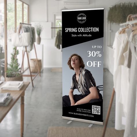 Business Pull Up Banner Design, Retractable Banner Design Inspiration, Roll Up Banner Design Minimalist, Roll Up Banner, Indoor Banner, Retractable Banner, Marketing Photos, Advertise Your Business, Business Banner