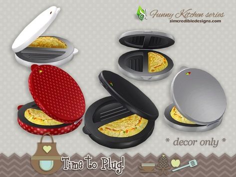 Omelette maker by SIMcredible! Functional Appliances Sims 4 Cc, Pancake Machine, Smoothie Makers, Sims 4 Kitchen, Sims 4 Cc Eyes, Kitchen Time, Matching Outfits Best Friend, Sims 4 House Design, Sims Building