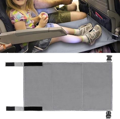 Airplane Footrest,Travel Toddler Bed,Portable Toddler Bed for Travel,Travel Foot Rest for Airplane Flights,Toddler Airplane Bed,Travel Seat Cushion for Airplane,Airplane Seat Extender for Kids (Grey) Airplane Must Haves, Baby Airplane Travel, Airplane Footrest, Long Flight Essentials, Portable Toddler Bed, Airplane Flights, Airplane Bed, Baby Travel Essentials, Diy Toddler Bed