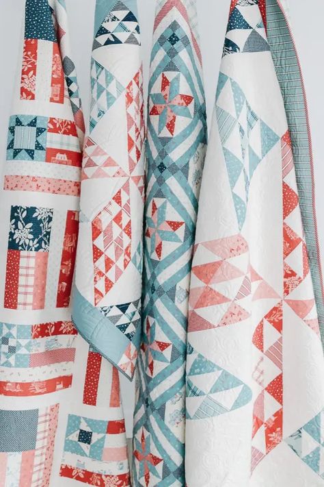 Blue Quilt Patterns, Castle Beach, Diary Of A Quilter, Star Quilt Pattern, Amy Smart, Beach Quilt, Picnic Quilt, Patriotic Quilts, New Castle