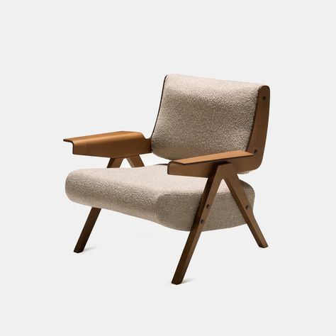 Lina Armchair | Tacchini | Monologuelondon.com Bent Plywood, Blue Armchair, Grey Armchair, St Kilda, Take A Seat, Grey Wood, Dark Walnut, Polyurethane Foam, Ash Wood