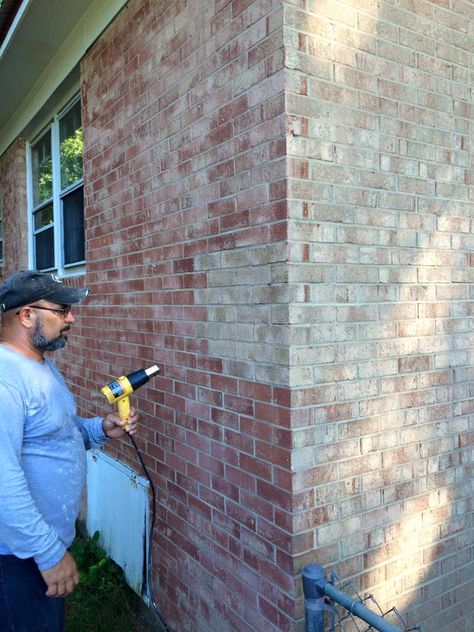 Limewash Brown Brick Exterior, Brick Stains Exterior, Orange Brick House Exterior Makeover, Brown Brick House Exterior Makeover, Updating Red Brick Exterior, Paint Brick Foundation Exterior, Staining Brick House Exterior, Staining Red Brick Exterior, Stain Exterior Brick