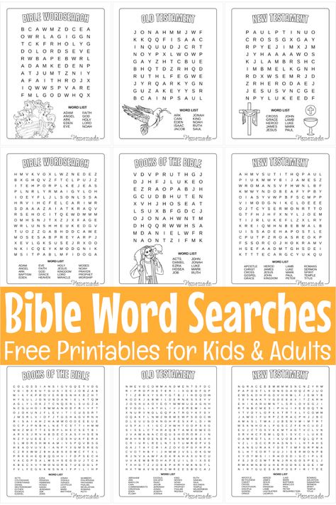 Free Printable Bible Word Searches Bible Crossword Puzzles Free Printable, Sunday School Activity Sheets, Bible Activity Sheets, Sunday School Worksheets, Free Bible Printables, Sunday School Printables, Printable Bible Activities, Word Search For Kids, Kids Word Search