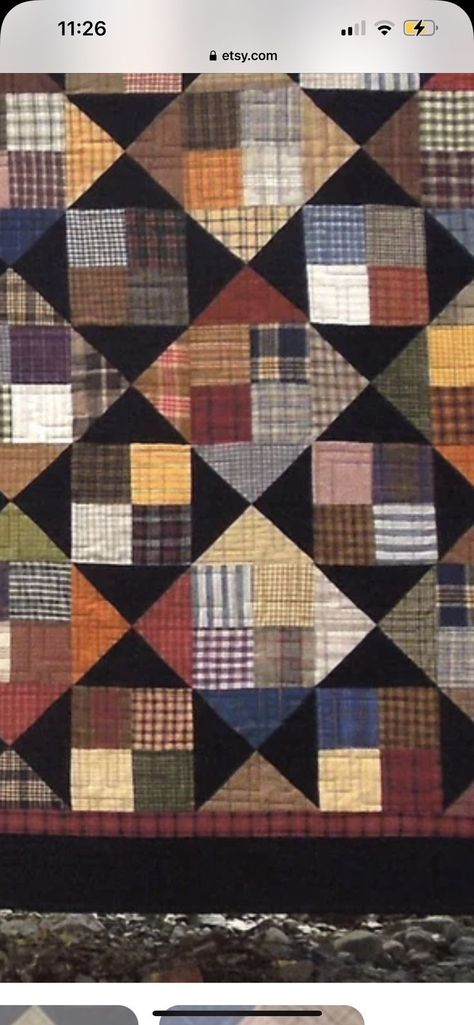 Masculine Quilts Ideas, Plaid Quilt Ideas, Grunge Quilt, Masculine Quilt Patterns, Flannel Quilt Patterns, Masculine Quilts, Plaid Quilts, Antique Quilts Patterns, Fall Quilt Patterns