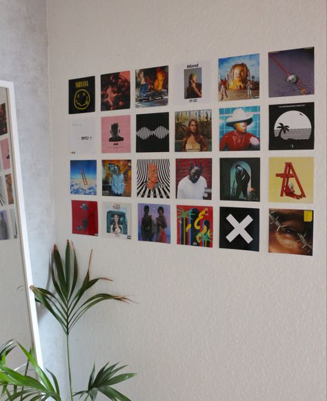 #music #vinyl #art #artcreative #albumcoverart #colorful #aesthetic Posters For Room Aesthetic Music, Music Wall Art Aesthetic, Poster Wall Inspo Cool, Album Art Wall Decor, Music Vinyl Wall Decor, Room Album Wall, Bedroom Shelf Ideas Wall Shelves, Vinyl Album Wall Decor, Room Music Aesthetic