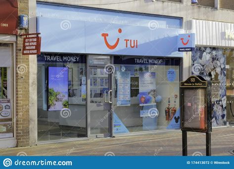 Photo about TUI Travel PLC is a British leisure travel group headquartered in Crawley, West Sussex. The company operated in 180 countries. Image of brand, agency, fleet - 174413072 Tui Travel Agency, Travel Money, England Uk, Travel And Leisure, Travel Agency, Editorial Photography, England, Photography, Travel