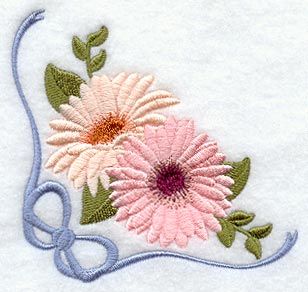 Gerbera Daisy Corner- 4/23/16 Embroidery Designs Lazy Daisy Embroidery Design, Laizy Daizy Design Embroidery Motifs, Sunflower Machine Embroidery Designs, Laizy Daizy Design Embroidery Flower, Machine Embroidery Daisy Flower, Library Embroidery, Pretty Embroidery, Brazilian Embroidery, Gerbera Daisy