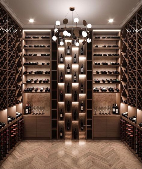 Wine Cellar Room Ideas, Wine Rooms In House, Modern Wine Room, Contemporary Wine Room, Luxury Wine Cellar, Wine Cabinet Design, Wine Cellar Modern, Wine Shop Interior, Wine Cellar Wall