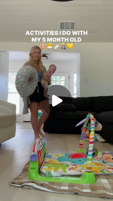 Sydney Pritchard Benson on Instagram: "Activities I do with my 5 month old👶🏼🐣👩🏼‍🍼 (a lot of these I also did at 4 months)  What are other activities you do with your baby?  #mom #motherhood #baby #5monthsold #4monthsold #6monthsold #pregnant #girlmom #boymom #parenting #babyactivities #newmom #momlife" Activities To Do With 5 Month Old, Things To Do With 4 Month Old, 4 Months Old Activities, 5 Month Old Toys, 4 Month Activities For Babies, 6month Activities, 4 Month Sensory Activities, Activity For 6 Month Old Baby, 4 Months Baby Activities