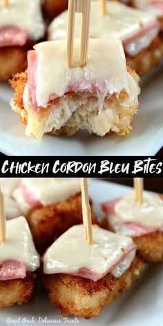 Cordon Bleu Bites, Chicken Cordon Bleu Bites, Chicken Bites Appetizers, Thanksgiving 2020, Low Carb Snack, Appetizers Easy Finger Food, Best Appetizer Recipes, Finger Foods Easy, Chicken Cordon