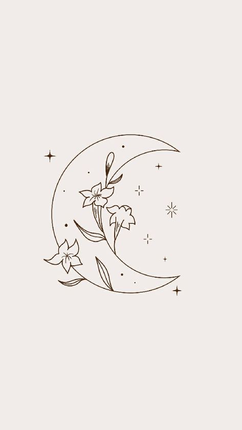 Small Moon Drawing, Crescent Moon Drawing Simple, Sun Tattoo With Color, Sky Line Art, Flower Drawings Simple, Tattoos Line Work, Line Art Moon, Saturn Drawing, Moon And Saturn Tattoo