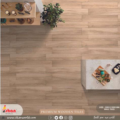 Fresh and aesthetic design provides more smiles and new adventures of joy and happiness for every day . wooden tiles floor are trending right now because of there trendy and clean look that makes the canvas good . create your indoor sanctuary and natural with our premium nature based wooden strips that comes with the size of 200 X1200 MM. Give your floor a natural , clean and calm aesthetic. #floortiles #interior #interiordesign #Designer #tiles #woodenStrips #strips #woodentiles #tilesdesi Wooden Floor Tiles, Calm Aesthetic, Designer Tiles, Wooden Tiles, Tiles Floor, Wooden Tile, Floor And Wall Tile, Joy And Happiness, Aesthetic Design