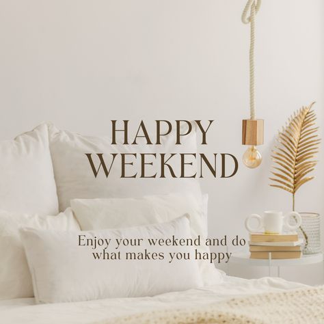 Aesthetically aesthetic minimalistic bed. Saturday pillows reminder Enjoy Your Weekend Quotes, Rest Well, Happy Weekend Quotes, Weekend Quotes, Enjoy Your Weekend, Good Morning Image Quotes, Good Morning Image, What Makes You Happy, Morning Wish