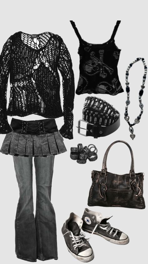 #fitinspo #outfit #vintage #gothic #goth #aesthetic #2000s #90s #emo #grunge #inspo #fashion #alternative 2000s Alternative Fashion, 2000s Goth Fashion, 2000s Style Outfits, 90s Alternative Fashion, 2000 Outfit, 90s Grunge Outfits, 90s Emo, Grunge Outfits 90s, 2000s Outfit