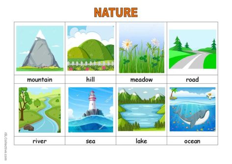 Nature Vocabulary English, Place Vocabulary, Vocabulary Related To Travel, Describing Places Vocabulary, Vacation Vocabulary English, Nature Vocabulary, Cut Out Pictures, Vocabulary English, Nature Background Images