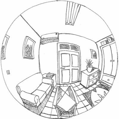 Simple Fisheye perspective by https://greenhold45.deviantart.com on @DeviantArt Circle Perspective Drawing, Fisheye Room Drawing, Fisheye Art Perspective, How To Draw Fisheye Perspective, Curvilinear Art, Fisheye Perspective Drawing, Circle Perspective, Fish Eye Perspective Drawing, Fisheye Drawing