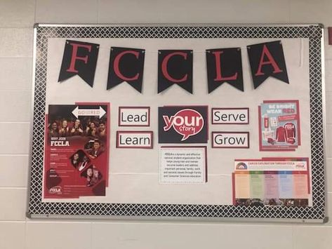 FCCLA bulletin board Fccla Bulletin Boards High Schools, Fccla Poster Ideas, Fccla Bulletin Boards, Fccla Ideas, Tri Fold Poster Board, Tri Fold Poster, Facs Classroom, Smile Club, High School Bulletin Boards