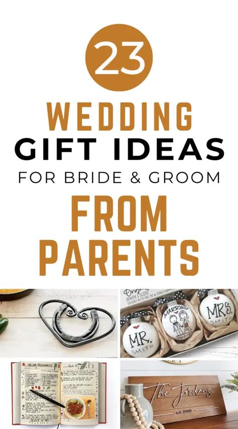 Your kid is getting married and you're looking for the best wedding gift for the newlyweds? From sentimental to practical, discover the best wedding gift ideas for bride and groom from parents! Wedding Day Gift For Groom From Parents, Grooms Mom Gift, Gift Ideas For My Son On His Wedding Day, Bride Groom Gifts, Bride And Groom Gifts Ideas, Gifts From Mom To Son On His Wedding Day, Gift To Son On Wedding Day From Mom, Gift For Groom From Mom, Gifts For Groom From Mom