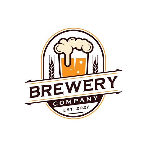 Bar Logo Design Ideas, Brewery Logo Design, Bar Logo Design, Vintage Brewery, Beer Logo Design, Beer Logos, Pub Logo, Brewery Logos, Brewery Logo