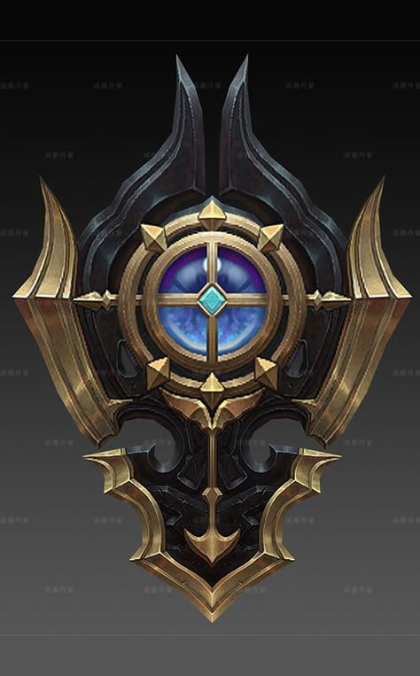 Hand Painted Textures, D D Items, Fantasy Props, Game Ui Design, Game Props, 카드 디자인, Magic Items, Shield Design, Fantasy Armor