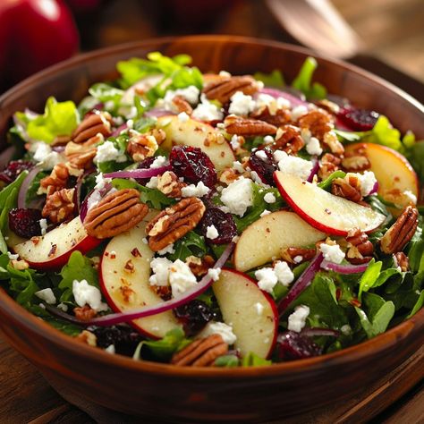 Crisp, fresh, and delightful! Our Honeycrisp Apple Salad is the perfect mix of sweet and savory for any meal! 🍏🥗 #FreshFlavors Honeycrisp Apple Salad Ingredients: Honeycrisp apples (2, thinly sliced) Mixed greens (4 cups) Crumbled feta cheese (½ cup) Pecans (½ cup, toasted) Dried cranberries (¼ cup) Red onion (¼ small, thinly sliced) Balsamic vinaigrette (¼ cup) Honey (1 tbsp) Olive oil (1 tbsp) Salt and pepper (to taste) Instructions: In a large bowl, combine mixed greens, apples, red on... Honey Crisp Apple Salad, Crisp Apple Salad, Honeycrisp Apple Salad, Honey Crisp Apple, Honeycrisp Apple, Honey Crisp, Instagram Recipes, Crisp Apple, Honeycrisp Apples