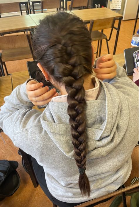 french braid | plait | autumn | hairstyle | school | autumn hair School Hairstyles Brown Hair, French Braid Brown Hair, Hairstyle Plait, Autumn Braids, Fall Braids, School Braids, French Plait, Autumn Hair, Plaits Hairstyles