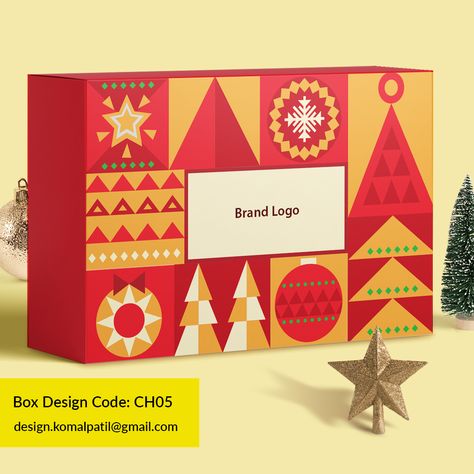 This Christmas get customised box design as per your brand and product requirements. If you are a business owner and wish to buy this box then email me with a box design code and your product requirement. E-mail: design.komalpatil@gmail.com Natal, Christmas Box Packaging Design, Christmas Product Packaging, Christmas Design Packaging, Mailing Box Design, Christmas Branding Design, Christmas Package Ideas Boxes, Christmas Package Design, Packaging Design Christmas