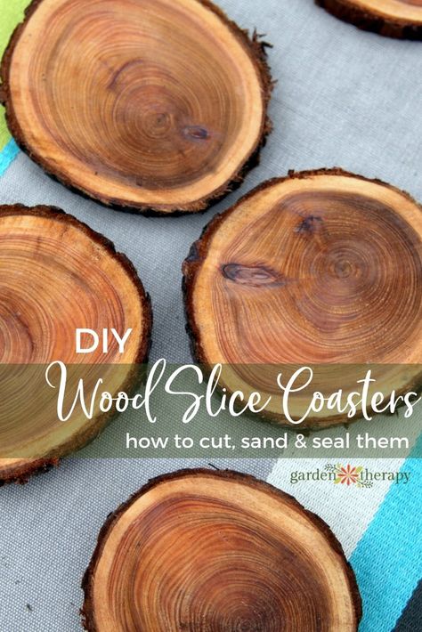 Natural Branch Coasters: How to Cut, Sand, and Seal Wood Slices Wood Slice Coasters, Wood Coasters Diy, Diy Fimo, Natural Branches, Quick And Easy Crafts, Wood Projects For Beginners, Wood Slice Crafts, Diy Gifts For Him, Diy Holz