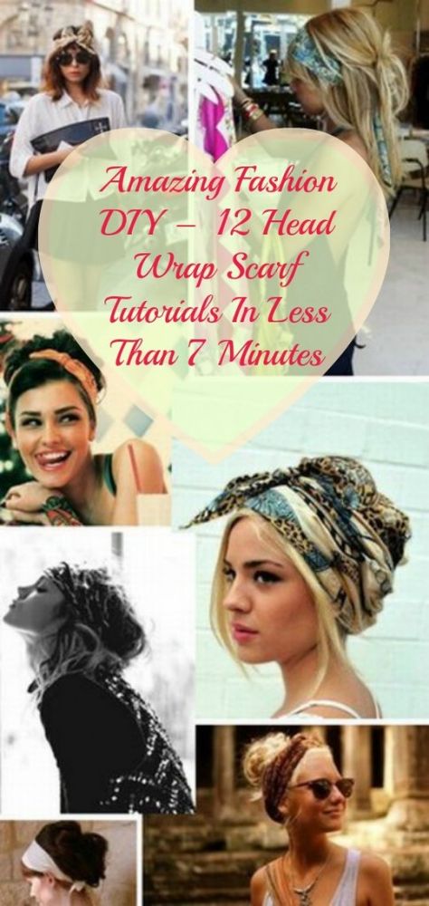 Amazing Fashion DIY – 12 Head Wrap Scarf Tutorials In Less Than 7 Minutes - DIY & Crafts Scarf Tutorial, Head Wrap Scarf, 7 Minutes, Skirt Maxi, Amazing Fashion, Wrap Scarf, Fashion Diy, Hair Envy, Looks Chic