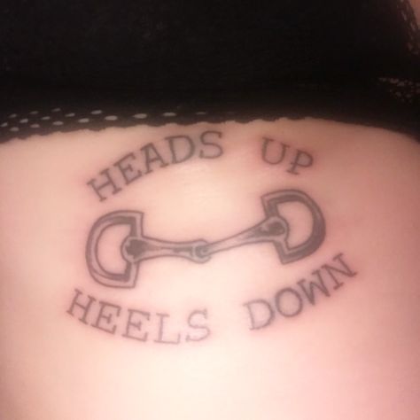 Heels Down Tattoo, Cross Country Tattoo Ideas, Equestrian Tattoo Ideas, Equestrian Tattoo, Rope Tattoo, Birthday Tattoos, Horse Tattoos, Horse Shoe Tattoo, Horse Tattoo Design