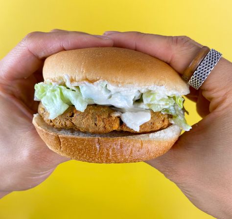 The Healthiest McChicken You'll Ever Eat Healthy Mcchicken, Mcchicken Recipe, Recipe Ground Chicken, Chicken Burger Patties, Mc Chicken, Chicken Recipe Air Fryer, Braised Chicken Breast, Recipe Air Fryer, Vital Wheat Gluten