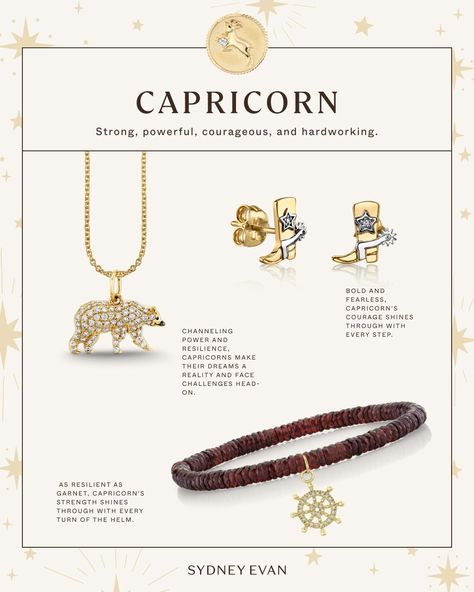 Discover your summer style with the Signs As #SydneyEvan Summer Pieces! 🤩☀️ Whether you're a Sagittarius, Capricorn, Aquarius, Pisces, Aries, or Taurus, we have the perfect jewelry to complement your unique personality. Dive into part 1 for the remaining zodiac signs and discover the celestial beauty of Sydney Evan's summer collection! #zodiacsigns #astrology Sagittarius Outfits, Summer Pieces, Aquarius Pisces, Sagittarius Capricorn, Sydney Evan, Gold Necklaces, Earrings Rings, The Signs, Summer Style