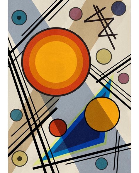 Geometric Abstract Design, Drawing Studying, Wassily Kandinsky Art, Kandinsky Circles, Music Art Painting, Composition Abstract, Emotional Painting, Kandinsky Art, Blue Drawings