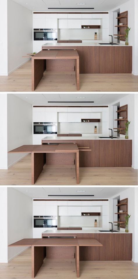 Kitchen Counter Pull Out Table, Slide Out Kitchen Table, Kitchen Island With Hidden Dining Table, Kitchen Island Hidden Table, Kitchen Island Integrated Dining Table, Hideaway Kitchen Table, Kitchen Island Fold Out Table, Pull Out Dining Table From Cabinet, Small Kitchen Island And Table Combo