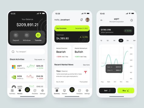 Budget Planner App, App Design Trends, Stock Investment, Investment App, App Design Layout, Budget App, Mobile Application Design, Mobile App Design Inspiration, Ux Mobile