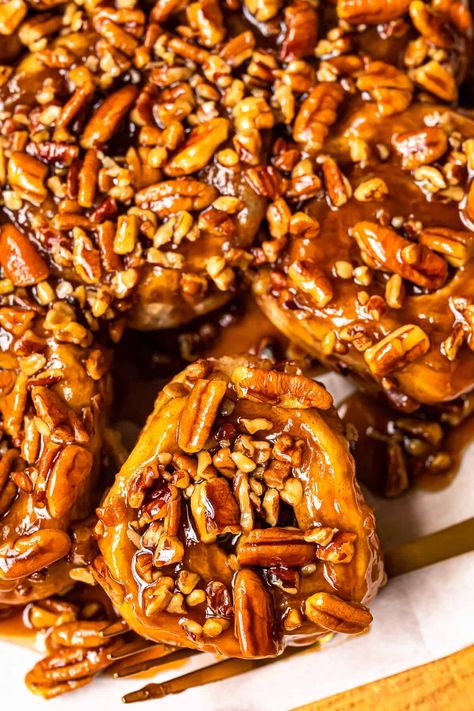 Stickies Recipe, Caramel Sticky Buns Recipe, Carmel Sticky Buns Recipe, Caramel Cinnamon Rolls Sticky Buns, Maple Pecan Sticky Buns, Easy Caramel Pecan Sticky Buns, Caramel Pecan Sticky Buns, Christmas Morning Recipes, Caramel Rolls