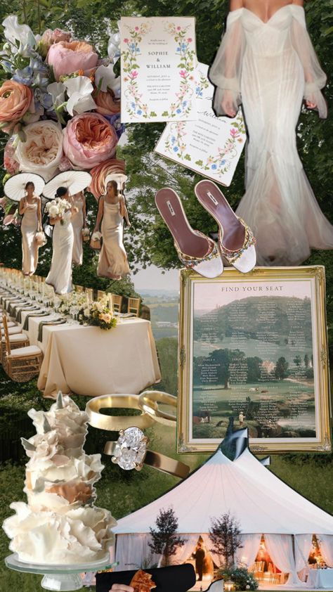 Wedding vision board spring estate wedding in the countryside #wedding #springwedding #estatewedding Wedding Vision Board, Pastel Wedding Theme, Fall Garden Wedding, Garden Party Theme, March Wedding, Garden Theme Wedding, Eclectic Wedding, Wedding Vision, Countryside Wedding